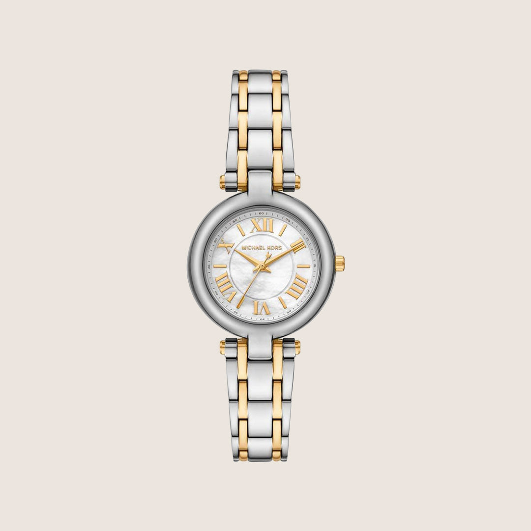 Michael Kors Women's Laney White Dial Silver Case Watch MK4895