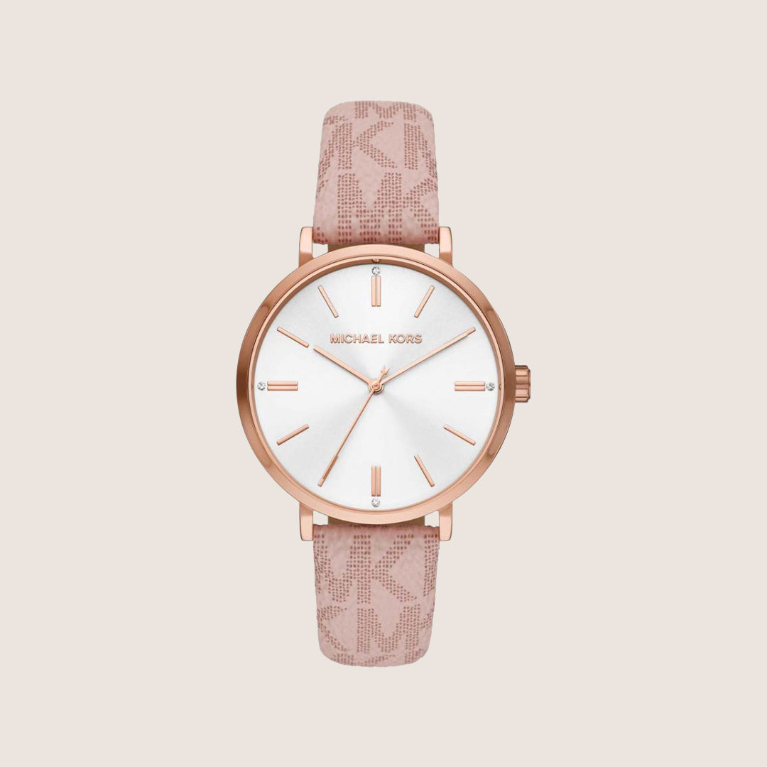 Michael Kors Women's Addyson Clear Stone-Set White Dial Watch MK2947