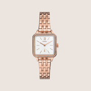 Fossil Women's Colleen Rose Gold Square Crystal Bracelet Analogue Watch BQ3980