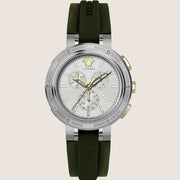 Versace Mens Watch Green Silicone Sport Chronograph VE2H00121