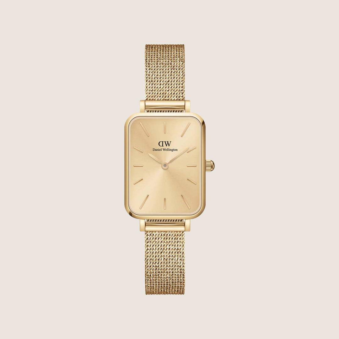 Daniel Wellington Women's Quadro Pressed Unitone Gold Dial Watch DW00100485