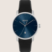 BOSS Men's Blue Dial Black Rubber Strap Sport Quartz Watch 1514131