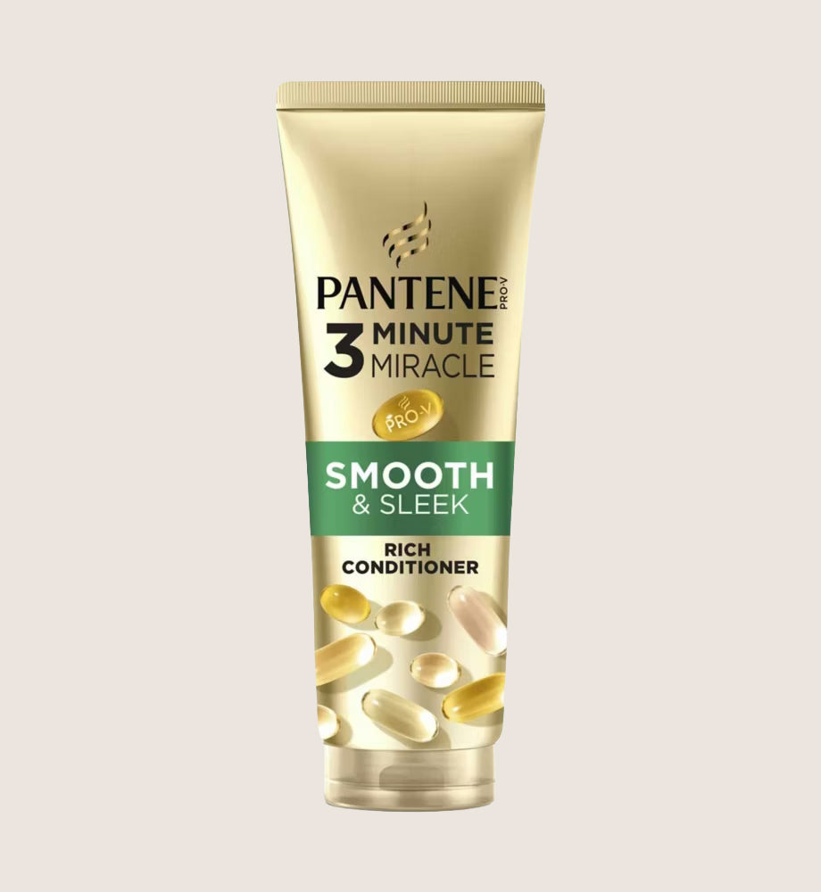 Pantene Pro-V Smooth & Sleek 3 Minute Miracle Rich Conditioner for Frizzy, Dry Hair 220ml