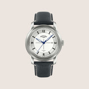 Rotary Mens Heritage Field Arabic Numeral Silver Dial Leather Watch RGS10003-06