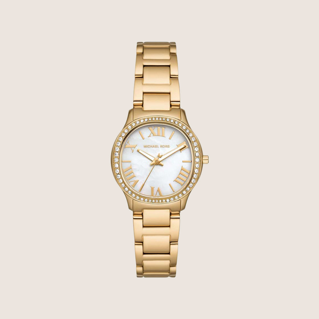 Michael Kors Women's Sage White Dial Gold Case Watch MK4822