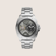 Fossil Mens Privateer Silver Cushion Watch BQ2789