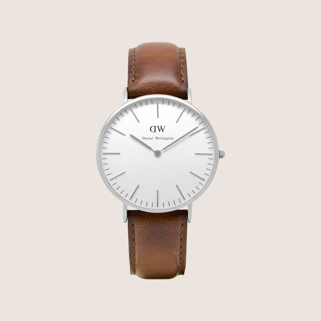 Daniel Wellington Mens Classic St Mawes Silver White Dial 40mm Watch DW00100021