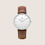 Daniel Wellington Mens Classic St Mawes Silver White Dial 40mm Watch DW00100021