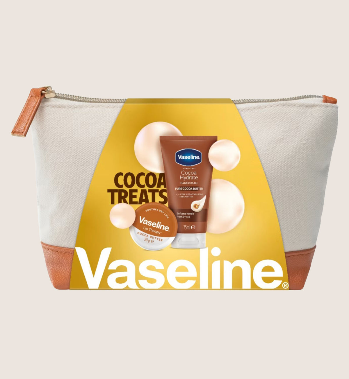 Vaseline Cocoa Treats Beauty Bag Bath & Body Gift Set For Her