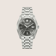 Rotary Mens Lumen Automatic Grey Dial Silver Stainless Steel Bracelet Watch RGB10011-74