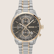 BOSS Men's Grand Prix Chronograph Brown Dial Silver Steel Watch 1514252