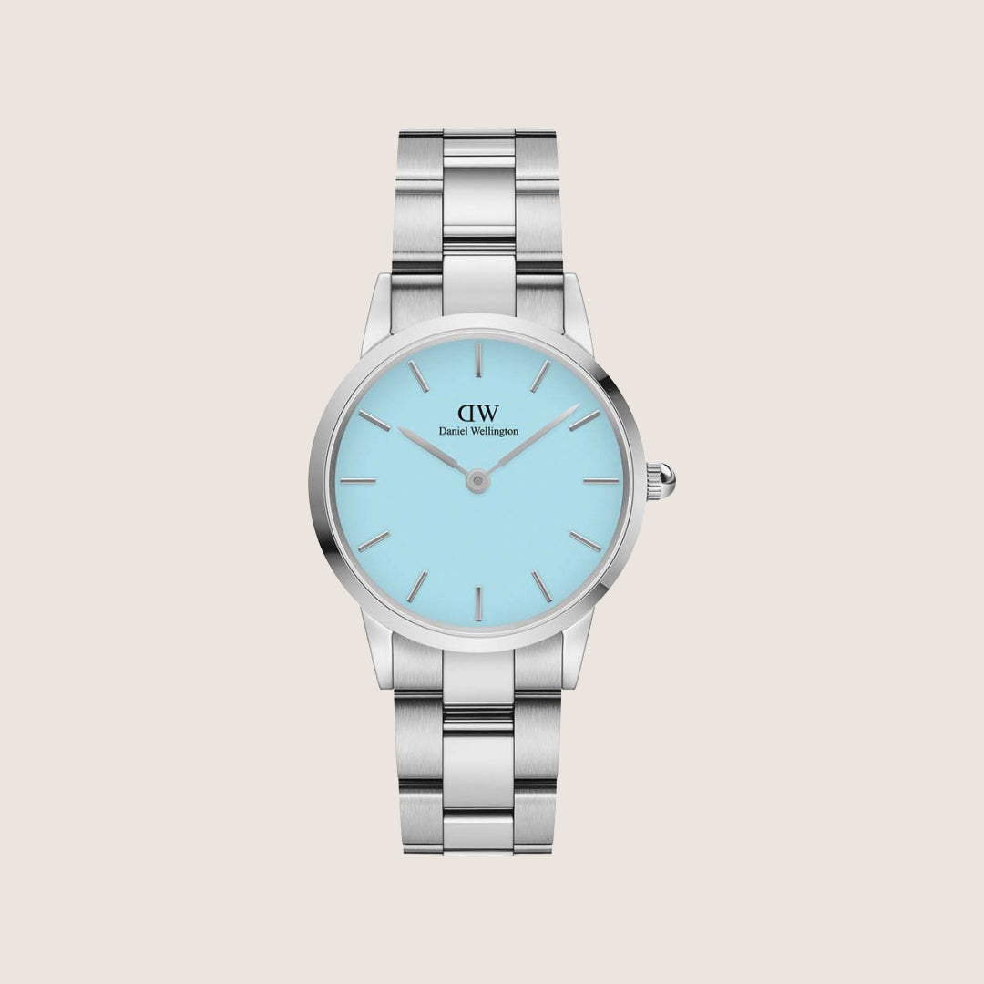 Daniel Wellington Women's Iconic Link Capri Silver Blue Dial Watch DW00100540
