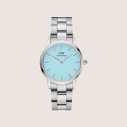 Daniel Wellington Women's Iconic Link Capri Silver Blue Dial Watch DW00100540