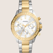 Fossil Men's Bannon Silver Dial Two-Tone Bracelet Watch BQ2707