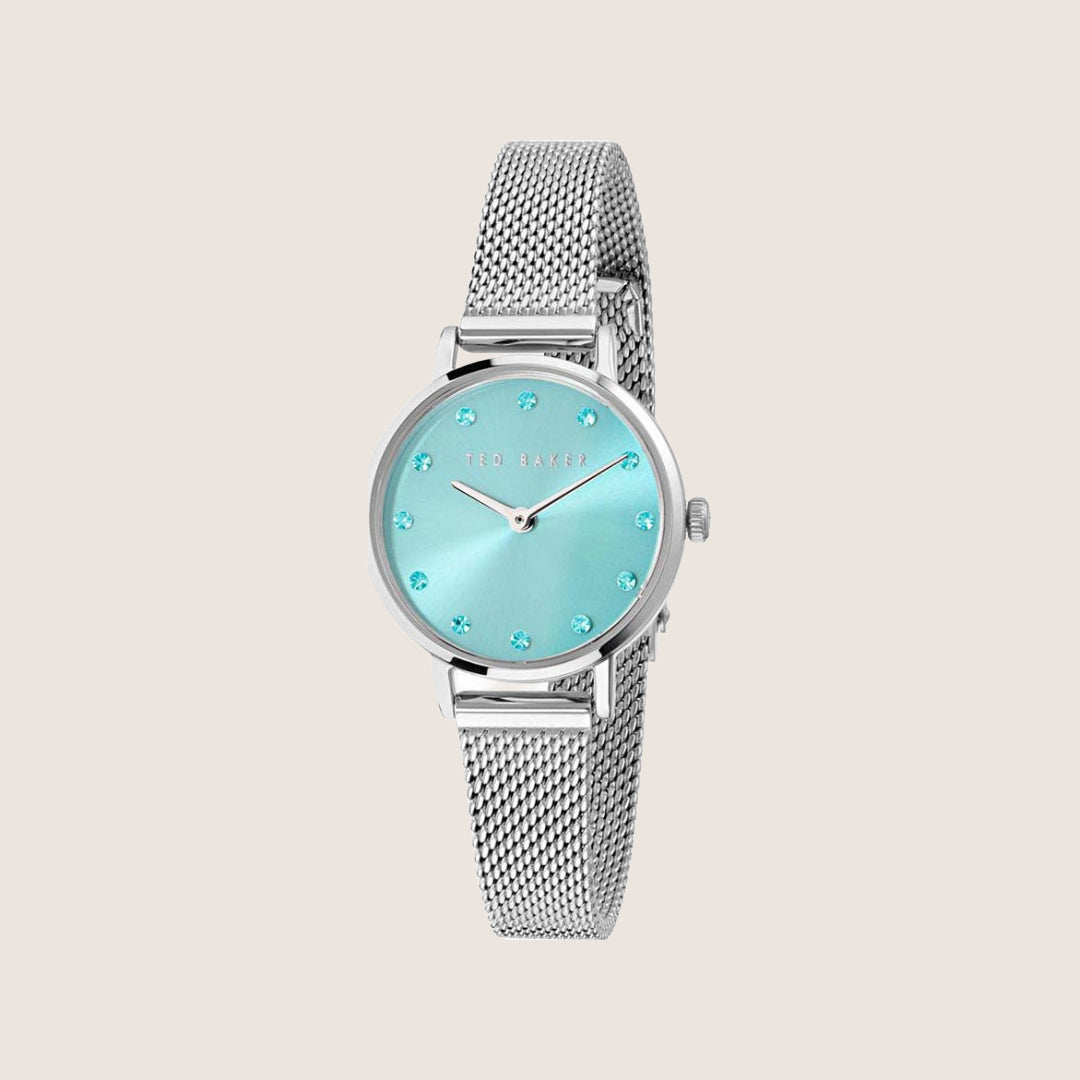 Ted Baker Ladies Staciie Silver Blue Crystal Bracelet Watch BKPSTS511