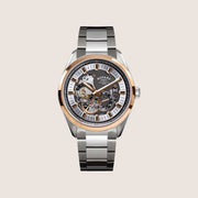 Rotary Mens Seamatic Eclipse Automatic Open-Heart Transparent Dial Gunmetal Bracelet Watch RGB10009-74