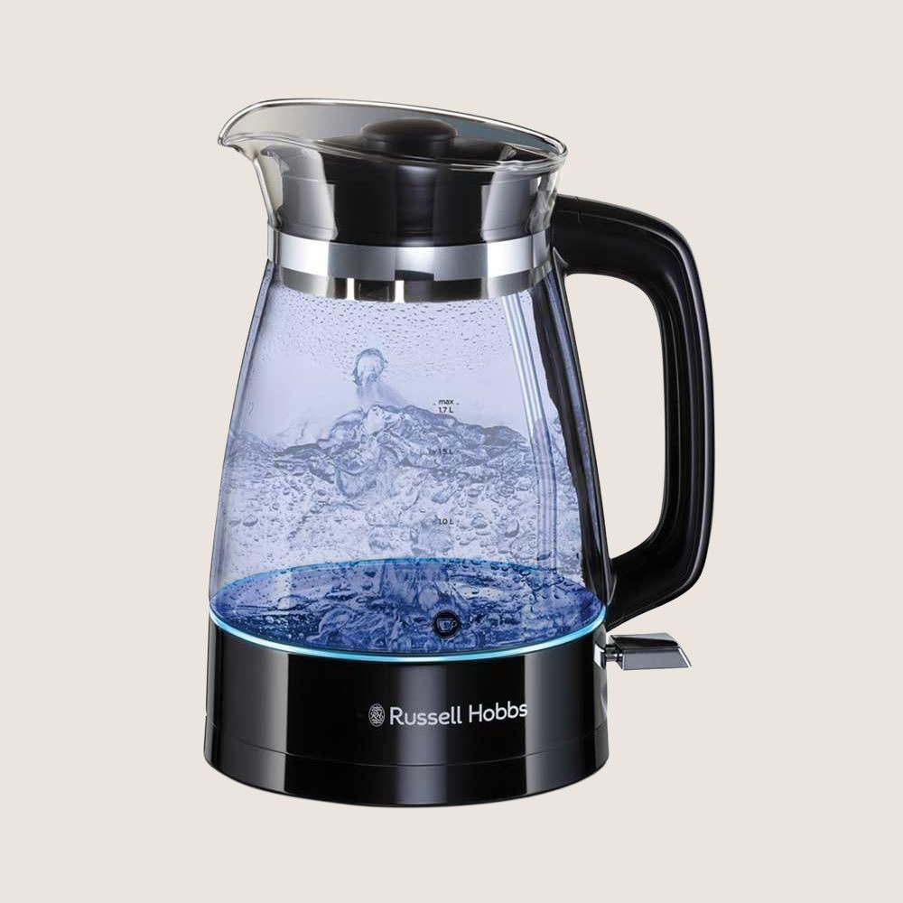 RUSSELL HOBBS Classic 26080 Jug Kettle with Glass & Black Body 1.7L - Black & Glass