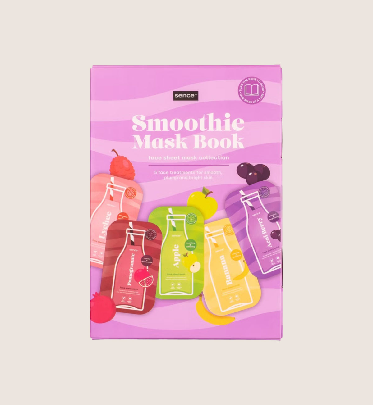 Sence Collection Smoothie Mask Book Face Mask Set 20ml 5 Piece Skincare Gift Set For Her