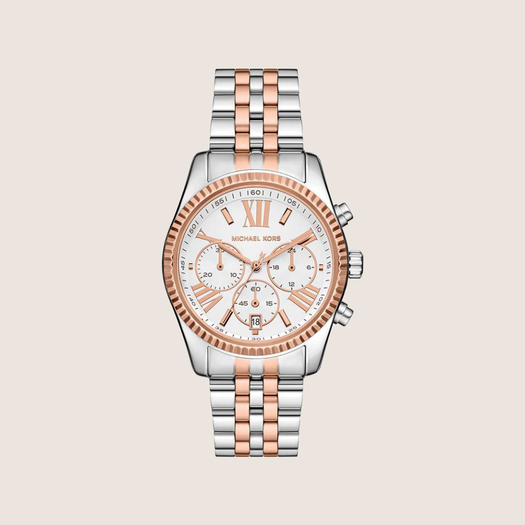 Michael Kors Women's Lexington Chronograph White Dial Watch MK4985