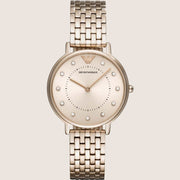 Emporio Armani Ladies Rose Gold Bracelet & Dial Watch AR11062