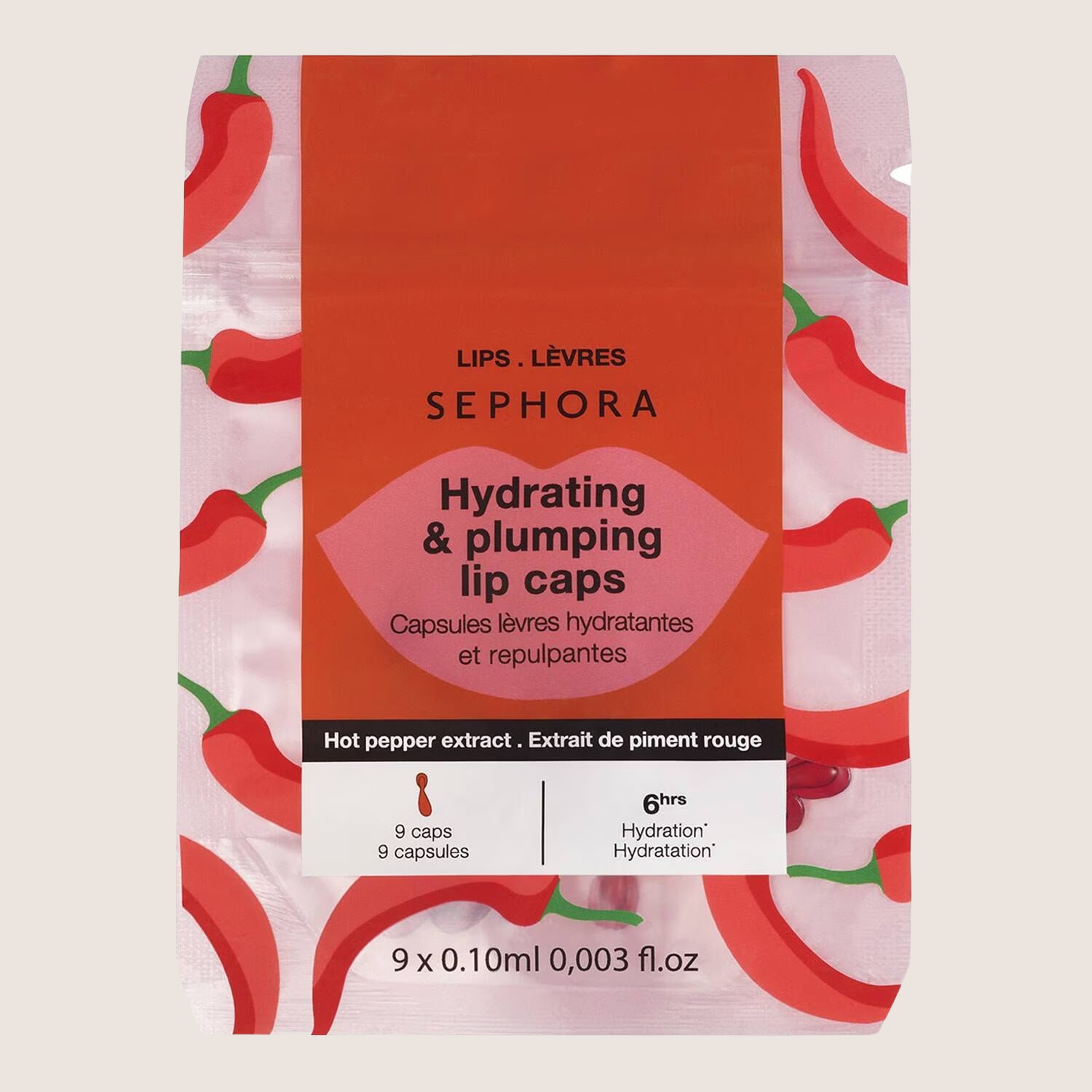Sephora Collection Hydrating & Plumping Lip Caps Chili Extract 5-Minute Treatment