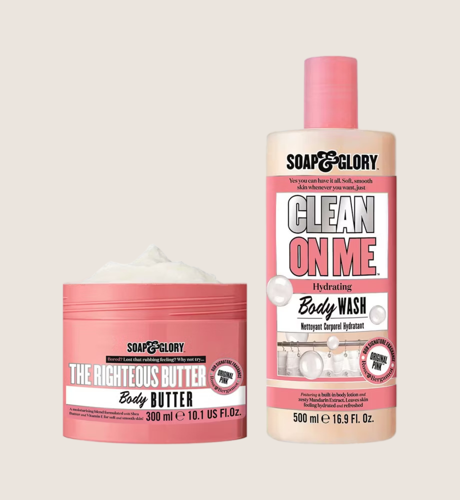 Soap & Glory Clean on Me & Righteous Butter Duo Gentle Cleanse