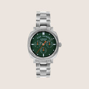Ted Baker Mens Caine Green Dial Silver Stainless Steel Bracelet Watch BKPCNS314