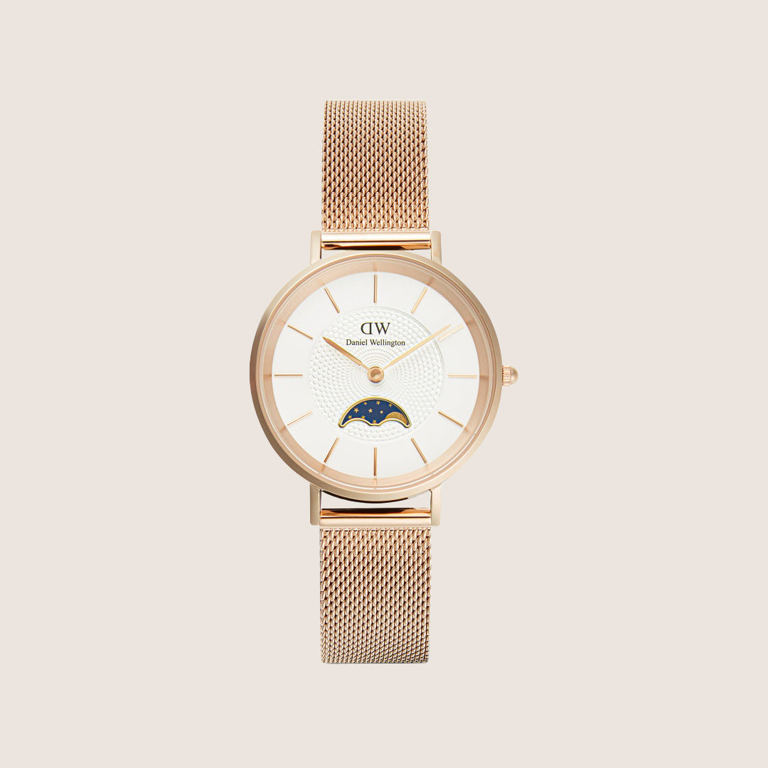 Daniel Wellington Women's Lune Petite Rose Gold White Dial Watch DW00100773