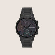 Emporio Armani Men's Watch Mother-of-Pearl Dial Black Steel Bracelet AR11275