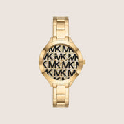 Michael Kors Women's Aspyn Clear Stone-Set Gold Dial Watch MK4659