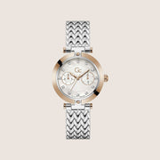 GC Ladies Vogue Two-Tone Stone Set White Mother Of Pearl Dial Dress Watch Z21006L1MF
