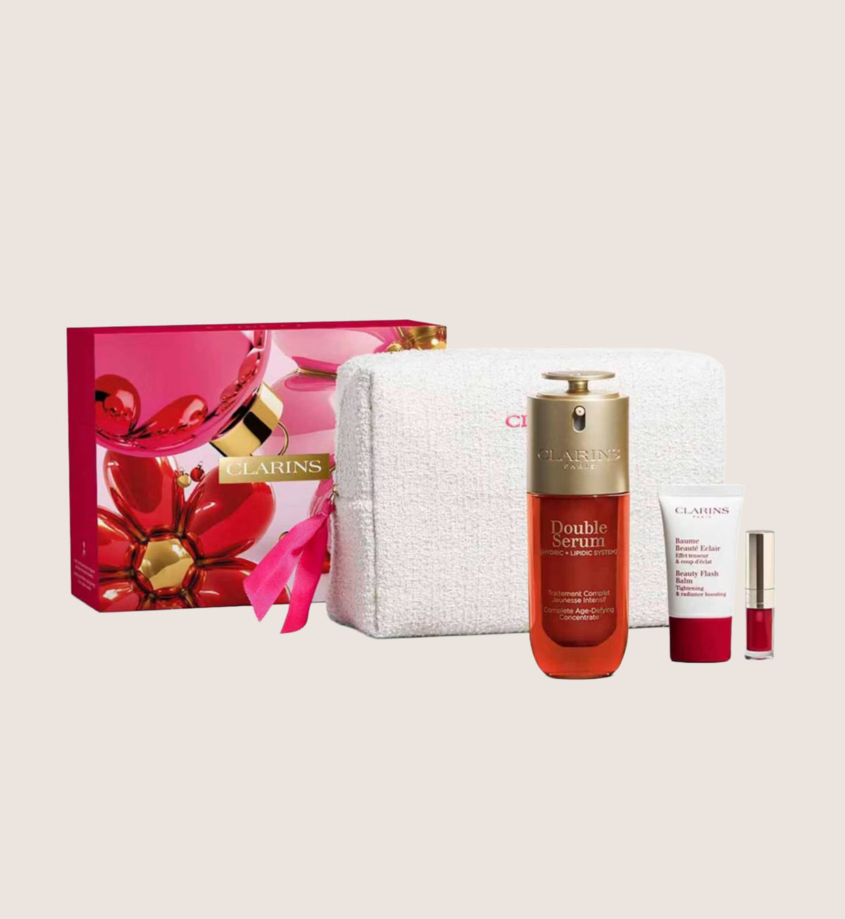 Clarins Double Serum 75ml Collection 3 Piece Skincare Gift Set For Her
