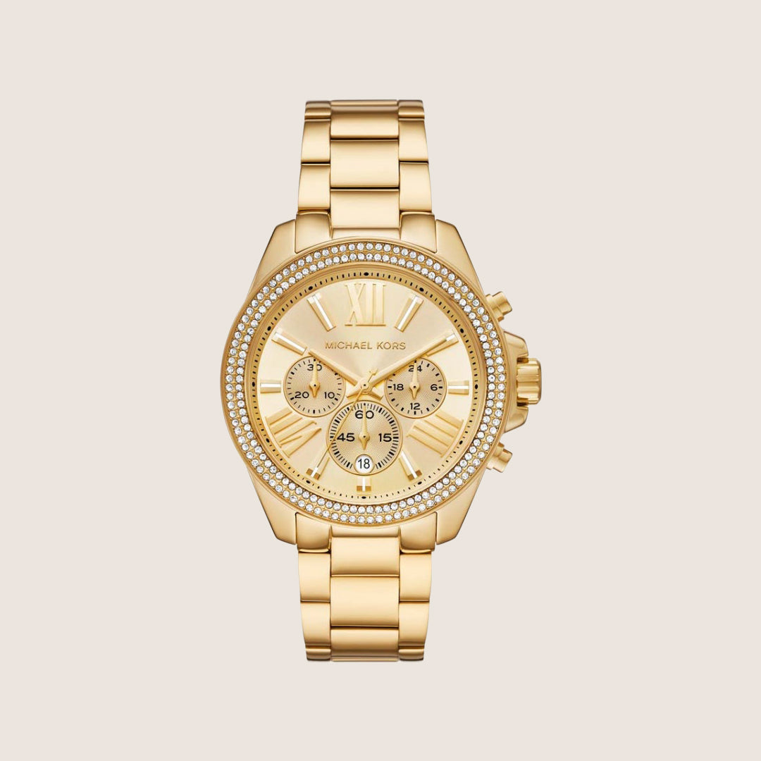 Michael Kors Women's Wren Chronograph Clear Stone-Set Watch MK7428