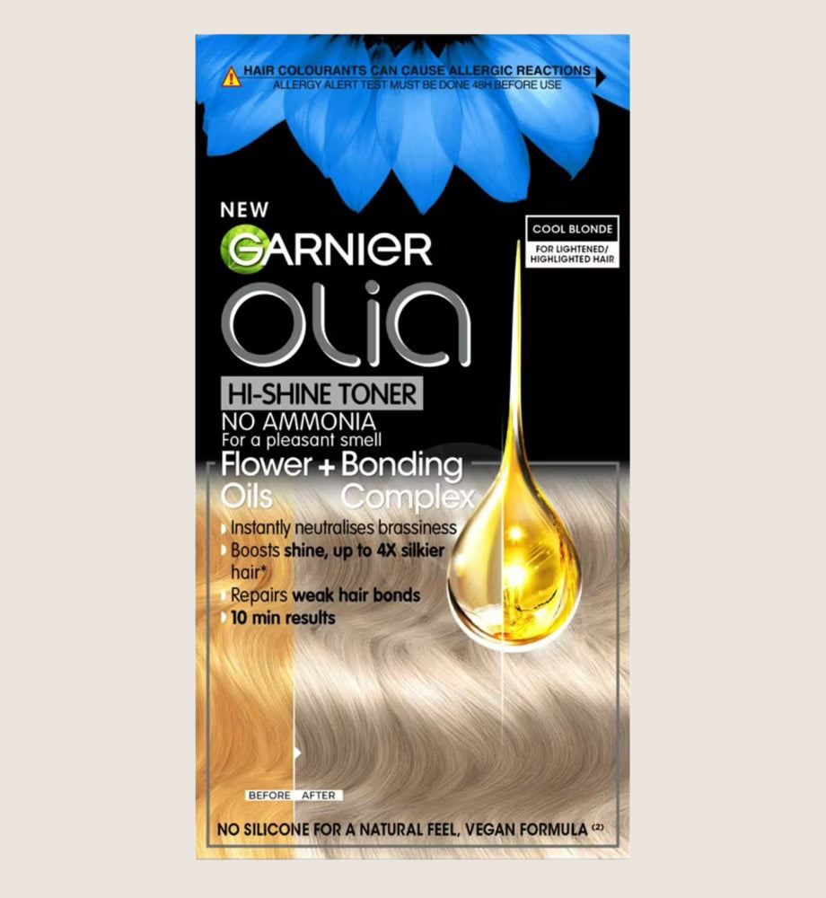 Garnier Olia 9.1 Cool Blonde Toner: Hi-Shine, Neutralises Brassy Tones, for radiant, cool tones