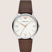 Emporio Armani Mens Watch Brown Leather Strap AR11173