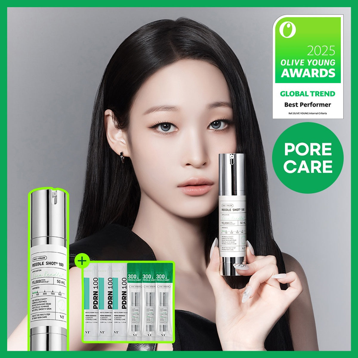 VT Reedle Shot 100 Essence 50ml Set (+Reedle Shot 300 1ml*3ea + PDRN Essence 1.5ml*3ea)