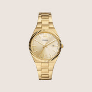 Fossil Women's Scarlette Gold Date Bracelet Analogue Watch ES5299