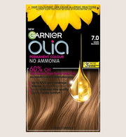 Garnier Olia 7.0 Dark Blonde: 100% Grey Coverage, No Ammonia, for luminous, natural blonde
