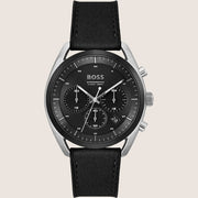 BOSS Men's Chronograph Black Dial Black Silicone Strap Watch 1514091