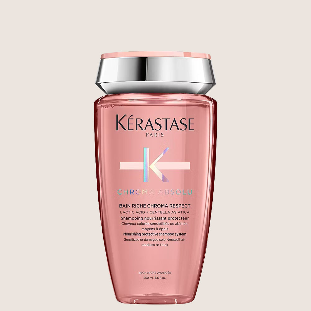 Kérastase Chroma Absolu, Nourishing Shampoo, For Damaged Colour-Treated Hair, Medium To Thick, Bain Riche Chroma Respect, Cleansing Formula 250ml
