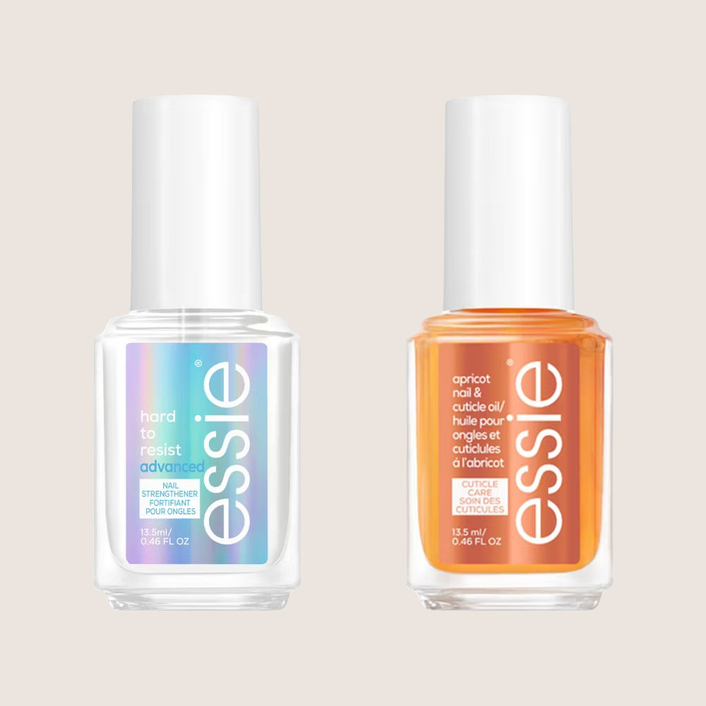 Essie Nail and Cuticle Care Duo Kit essie Hard To Resist Advanced, a strengthening treatment to care for and protect weak, damaged nails.