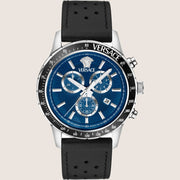 Versace Mens Watch Blue Dial Leather Chronograph VEZCA0124