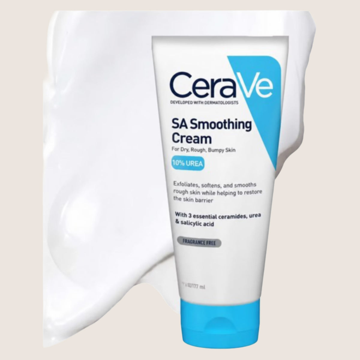 CeraVe SA Smoothing Cream Tube with Salicylic Acid & Urea for Dry, Rough, Bumpy Skin 177ml