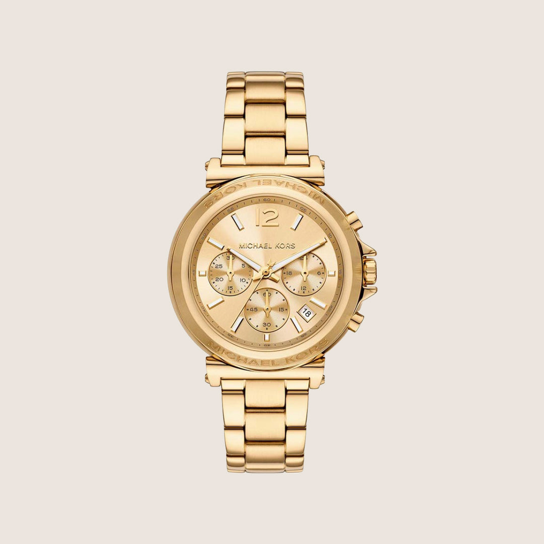 Michael Kors Women's Maren Chronograph Gold Dial Watch MK7493