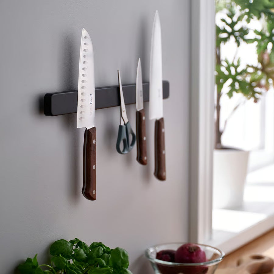 IKEA VARDAGEN 3-piece knife set, stainless steel/walnut