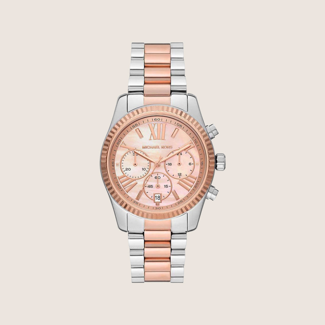 Michael Kors Women's Lexington Chronograph Pink Dial Watch MK7219