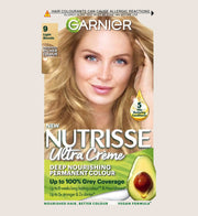 Garnier Nutrisse Ultra Crème Vegan Dye, 9 Light Blonde: Bright, luminous, long-lasting hair colour Vegan Formula