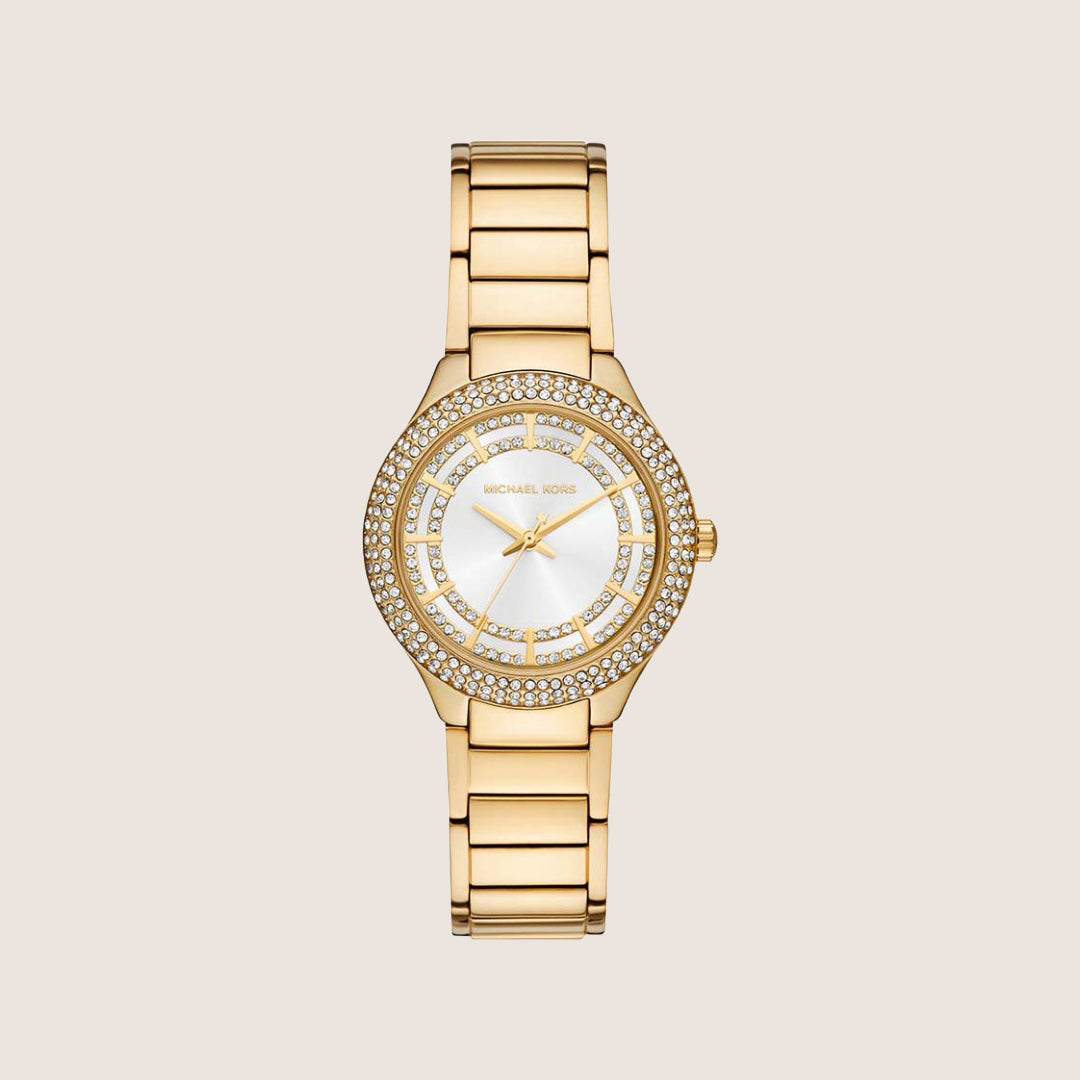 Michael Kors Women's Sylvia White Dial Gold Case Watch MK4941