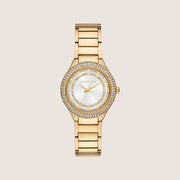 Michael Kors Women's Sylvia White Dial Gold Case Watch MK4941