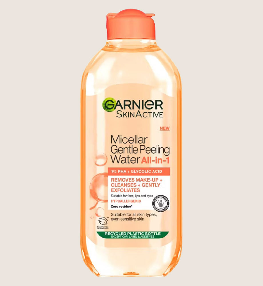 Garnier Micellar Gentle Peeling Water All-in-1 1% PHA & Glycolic Acid, Cleanse, Exfoliate & Glow 400ml